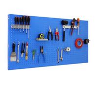 Simon Rack Panneau Mural Perforé Porte Outils, Jeu de 17 crochets, 900x400 mm, Bleu - Simonwork