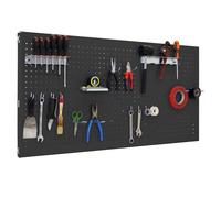 Simon Rack Panneau Mural Perforé Porte Outils, Jeu de 17 crochets, 900x600 mm, Anthracite - Simonwork