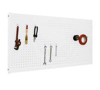 Simon Rack Panneau Mural Perforé Porte Outils, Jeu de 8 crochets, 900x400 mm, Bianco - Simonwork