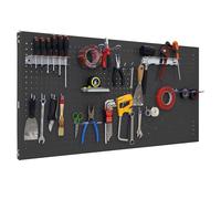 Simon Rack Simonwork Panneau outils mural avec 22 crochets et 3 supports 1200 x 600 mm Anthracite