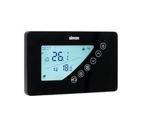 Simon Thermostat numérique programmable hebdomadaire, Modes économie et Confort, Compatible avec Chauffage et climatisation, écran LCD rétroéclairé, Installation en Surface, Noir