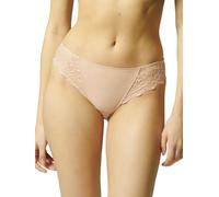 Simone Perele - Culotte Dentelle et Maille Douce & Opaque - Slip Femme Taille Mi-Haute - Caresse - Peau Rosée