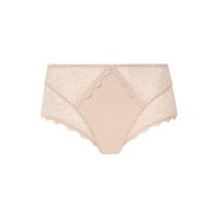 Simone Perele - Culotte Taille Haute Femme Confortable & Elégante - Culotte Femme Dentelle & Maille Opaque - Doublure et Fond en Coton - Coloris Peau Rosée