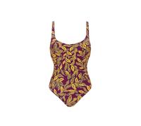 Simone Perele - Maillot de Bain 1 Pièce avec Armatures Cachées - Maillot de Bain Femme Confortable et Élégant - Idéal Grande Taille et Poitrine Généreuse - Imprimé Violet Agadir