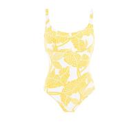 Simone Perele - Maillot de Bain 1 Pièce avec Armatures Cachées - Maillot de Bain Femme Confortable et Élégant - Idéal Grande Taille et Poitrine Généreuse - Imprimé Pluméria