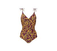 Simone Perele - Maillot de Bain 1 Pièce sans Armature - Maillot de Bain Femme Confortable avec Bonnets Mousse - Dos Echancré - Idéal Grande Taille - Imprimé Violet Agadir