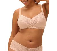 Simone Perele Soutien-Gorge sans Armature Structuré - Soutien Gorge Triangle Dentelle et Mailles - Couleur Chair Peau Rosée 100D