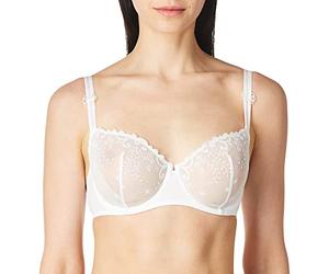 Simone Perele Underwire Bra Delice Soutien-Gorge à Armatures Demi Cup, Blanc, 95C Femme