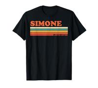Simone Retro Prénom personnalisé Rayures Vintage T-Shirt