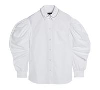 Simone Rocha - Beaded Collar Oversized Shirt - Femme - Blouses et Chemises - Blanc - Taille: 34 FR