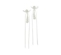 Simone Rocha - Boucles d'oreilles pendantes ruban - Femme - Accessoires - Blanc - Taille: ONE Size