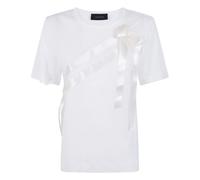 Simone Rocha - Bow Sash Easy T-Shirt - Femme - Tops - Blanc - Taille: 38 FR