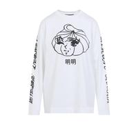 Simone Rocha - Dim Sum Logo Print Long Sleeve T-Shirt - Femme - Sweatshirts et sweats à capuche - Blanc - Taille: 40 FR