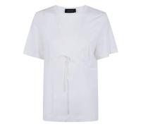 Simone Rocha - Gathered Bust Bow T-Shirt - Femme - Tops - Blanc - Taille: 40 FR