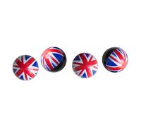 Simoni Racing 4 Capuchons De Protection De Soupape "Drapeau UK" En Aluminium