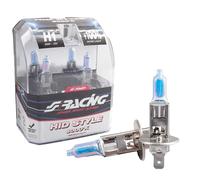 Simoni Racing Ampoules Halogène 'HID Style' H1 (6000K) Hyperblanc 12V/55W, set de 2 pièces ECE-R37, Bleu | set de 2 pièces ECE-R37