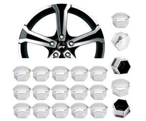 Simoni Racing Caches-Écrou de Roue - 19mm - Chrome - Set de 20+1 pièces
