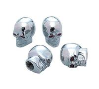 4 Bouchons De Valve Chromés Sracing Skeletor