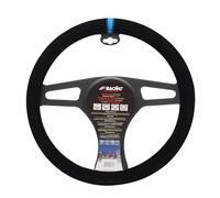Simoni Racing Couvre-Volant Carrera Look - Microfibre Noir + Marquage Bleue - 37-39cm