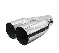 Simoni Racing Embout d'Échappement Rond Double Inox - Ø88xL265/280mm - Montage 33->73mm