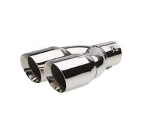 Simoni Racing Embout d'Échappement Rond Double/Oblique Inox - 2xØ76xL240mm - Montage 34-60mm