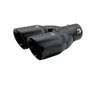 Simoni Racing Embout d'Échappement Rond Double/Oblique Inox Noir - 2xØ76xL240mm - Montage 34-60mm