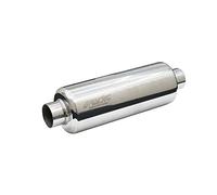Simoni Racing ESR Custom Muffler Silencieux Sport Universel, Sortie Ronde Droite, Silencieux d'échappement pour voiture, Silencieux droit pour voiture en Inox, acier