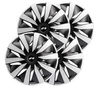 Simoni Racing LAZ/15SB Lot de 4 enjoliveurs Lazio 15 Pouces - Noir et Argent