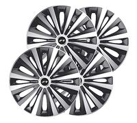 Simoni Racing MUL/14SB Lot de 4 enjoliveurs universels Multi Silver Black de 14 Pouces, enjoliveurs de Voiture Gris et Noir