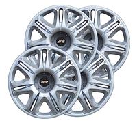 Simoni Racing NAS/15 Lot de 4 enjoliveurs Nascar 15 Pouces Cache-Roue Universel Gris argenté