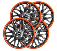 Simoni Racing ORD/13G Lot de 4 enjoliveurs Orden GTR 13 Pouces, enjoliveurs de Voiture Noir et Rouge
