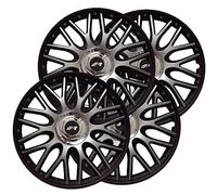Simoni Racing ORD/16B Lot de 4 enjoliveurs universels Orden Black de 16 Pouces, enjoliveurs de Voiture Gris et Noir