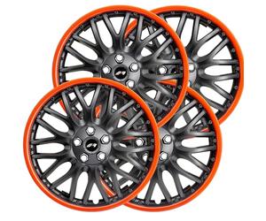 Simoni Racing ORD/16G Lot de 4 enjoliveurs Orden GTR 16 Pouces, enjoliveurs de Voiture Noir et Rouge