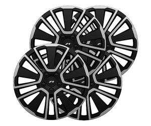 Simoni Racing SCU/15 Lot de 4 enjoliveurs universels Scuba de 15 Pouces, Cache-Roue de Voiture Gris et Noir