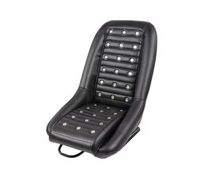 Simoni Racing SRSB Siège Vintage pour Voiture, Siège Sport Classique, en Similicuir Noir avec Rivets, Dossier Fixe