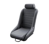 Simoni Racing SRSV Siège pour Voiture Vintage, Siège Sportif Classique, en éco-Cuir Noir, Dossier et Appuie-tête Fixes