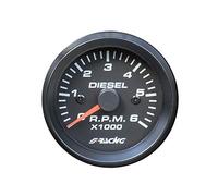 SIMONI RACING TM/BD Black Line 2" Compteur de tours 0-6000 RPM pour voitures diesel