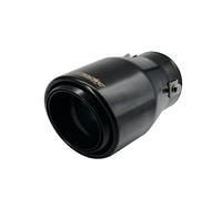 Simoni Racing Embout d'échappement Rond/Oblique Inox Noir Ø90 x L150 mm Montage 39-64 mm