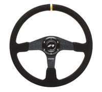 Simoni Racing Volant Universel Defender - Suède Noir/Jaune - Diamètre 380mm