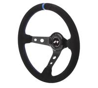 Simoni Racing Volant Universel Shakedown - Suède Noir/Bleu - Diamètre 350mm