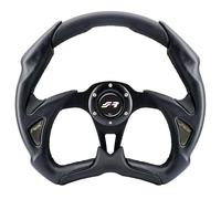 Simoni Racing Volant Universel X5 Poly Pelle - Eco-Cuir Noir - Diamètre 350mm