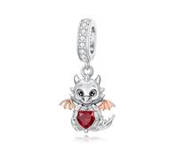 SIMONLY Breloques dragon en argent sterling 925 pour la fabrication de bijoux avec cœur en zircon pour femme, cadeaux de Noël et de Thanksgiving