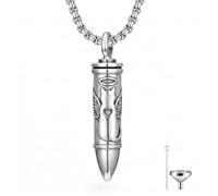 SIMONLY Collier urne en forme de balle pour cendres en argent sterling 925 avec pendentif en forme d'animal, ailes d'ange, animal de compagnie, Jésus, Moyen, Argent sterling, Pas de pierre précieuse