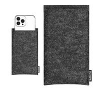 SimonPike Boston Étui de protection en feutre anthracite pour téléphone portable/smartphone Compatible avec Apple iPhone 17 Pro Max | 16 Pro Max | 15 Pro Max (taille M)