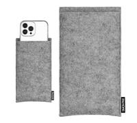 SimonPike Étui de protection pour Apple iPhone 17 Pro | 16 Pro | 15 Pro (taille H) | Boston gris étui en feutre de laine pour téléphone portable/smartphone