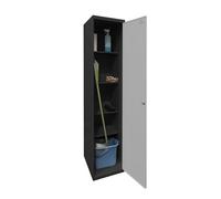 SimonRack Armoire à balais Multifonction, 1 Porte, Anthracite/Gris, métal, 1 800 x 400 x 400 mm