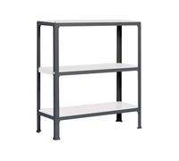 Simonrack Bibliothèque Étagère de Bureau auxiliaire, 1000 x 900 x 400 mm, 3 hauteurs, Plateaux en Bois, Style Industriel, Anthracite/Blanc - Officlick