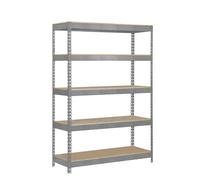 Simonrack Bricoforte Étagère métallique 5 étagères Galva/Bois 2000 x 1000 x 450 mm