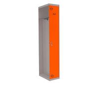 Simonrack Casier Vestiaire Metallique, 1 Porte, Supplémentaire, 2 Compartiments, Comprend la Clé, 1800x500x500 mm, Gris/Orange - Simonlocker