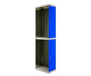 Simonrack Casier Vestiaire Metallique, 2 Portes, Supplémentaire, Comprend la Clé, 1800x300x500 mm, Gris/Bleu - Simonlocker